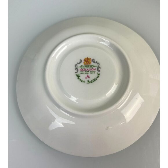 Vintage Paragon Flower Festival Teacup & Saucer Set, Pink Purple Floral, England - Picture 12 of 15